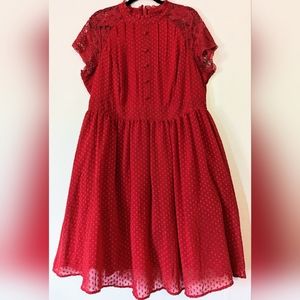 Torrid Swiss Dot and Lace Dress